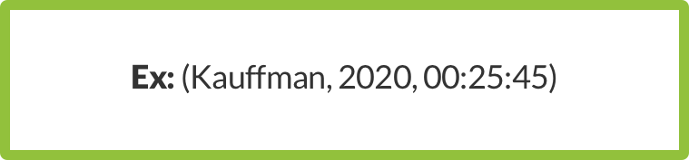 MLA 8 in-text citation example in a green box