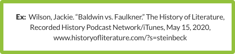 MLA 8 reference example in a green box